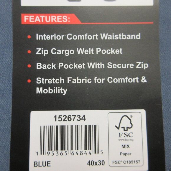 GERRY Venture Hiking Work Commuter Tech Pant 40x30 Cargo Utility Blue Grey 1 NWT - Picture 8 of 14
